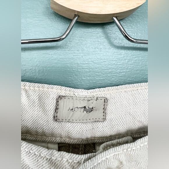 Mother high waisted pouty prep heel pants ultra wide leg linen lyocell cream 28 - Picture 6 of 16